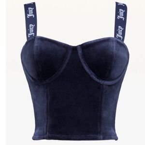 NWOT Juicy Couture Black Label Corset Top in Navy